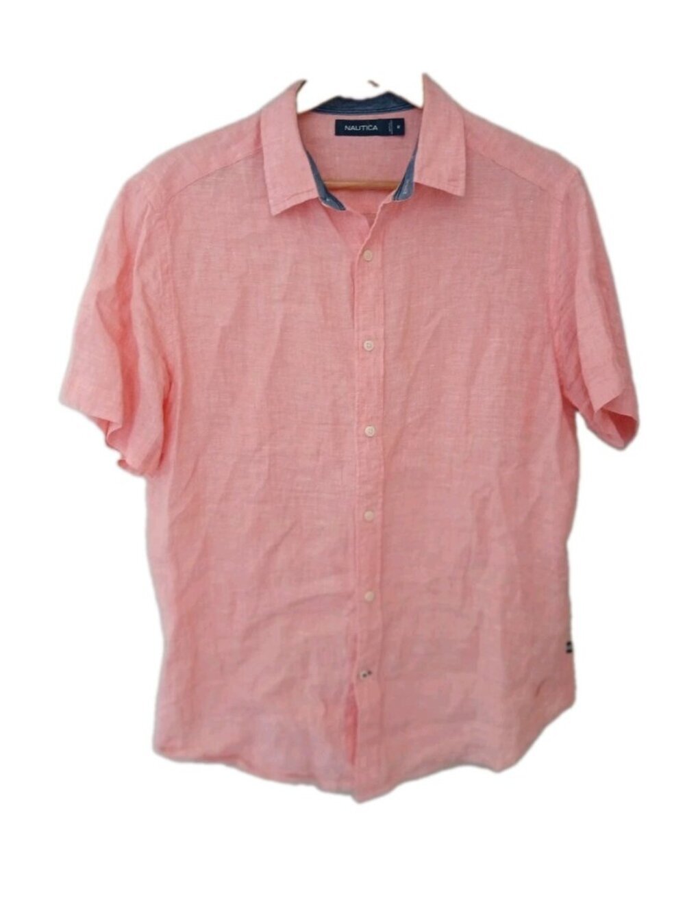 Nautica 100% Linen Short Sleeve Button-Up Shirt